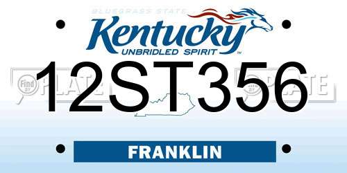 12ST356 Kentucky License Plate