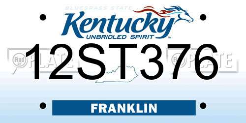 12ST376 Kentucky License Plate