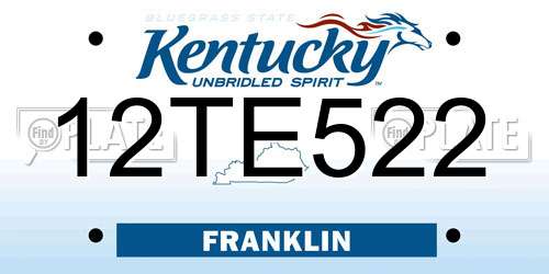 12TE522 Kentucky License Plate