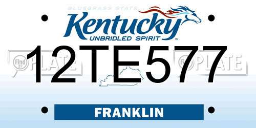 12TE577 Kentucky License Plate