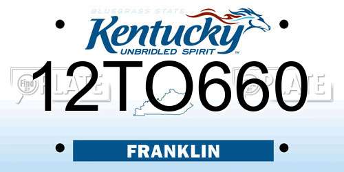 12TO660 Kentucky License Plate
