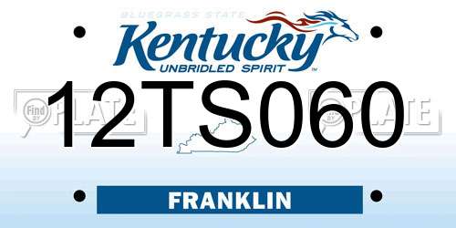 12TS060 Kentucky License Plate
