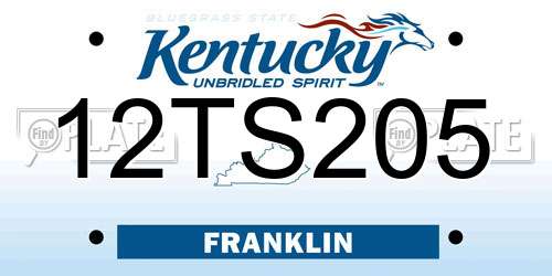 12TS205 Kentucky License Plate