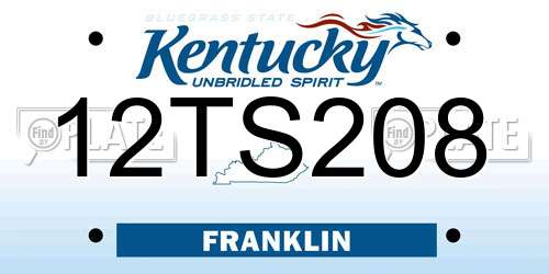 12TS208 Kentucky License Plate
