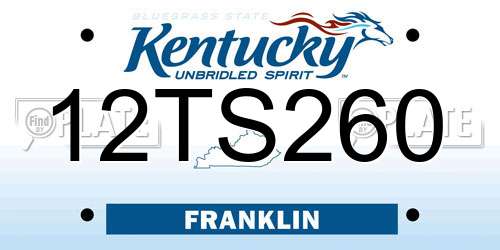 12TS260 Kentucky License Plate