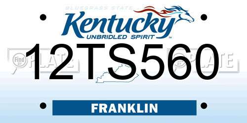 12TS560 Kentucky License Plate