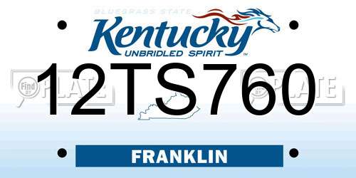 12TS760 Kentucky License Plate