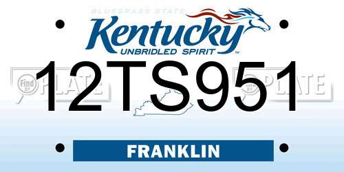 12TS951 Kentucky License Plate