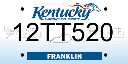 12TT520 Kentucky License Plate