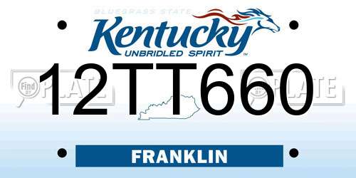 12TT660 Kentucky License Plate