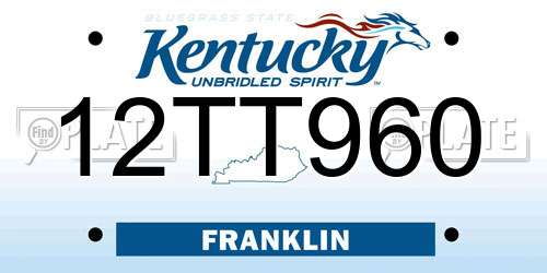 12TT960 Kentucky License Plate