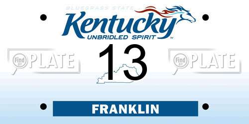 13 Kentucky License Plate