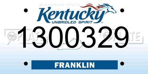 1300329 Kentucky License Plate