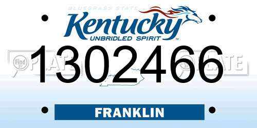 1302466 Kentucky License Plate