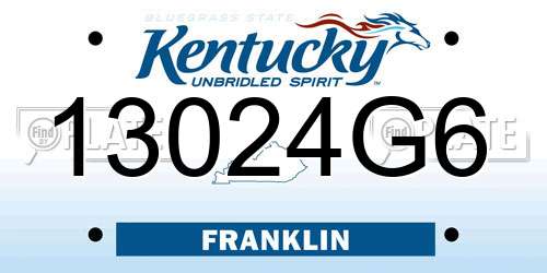 13024G6 Kentucky License Plate