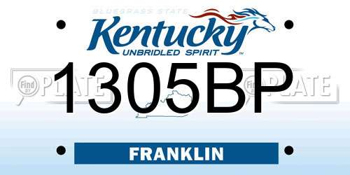 1305BP Kentucky License Plate