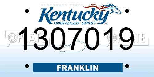 1307019 Kentucky License Plate