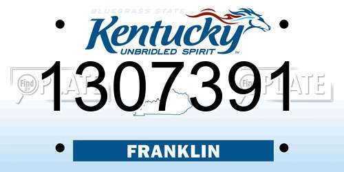1307391 Kentucky License Plate