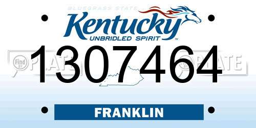 1307464 Kentucky License Plate