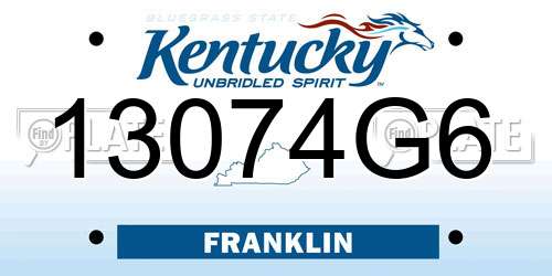 13074G6 Kentucky License Plate