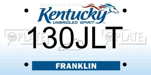 130JLT Kentucky License Plate