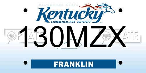 130MZX Kentucky License Plate