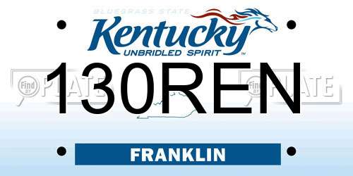 130REN Kentucky License Plate