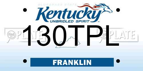 130TPL Kentucky License Plate