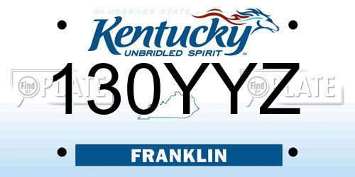 130YYZ Kentucky License Plate