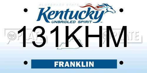 131KHM Kentucky License Plate