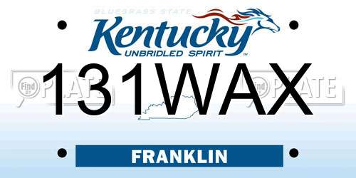 131WAX Kentucky License Plate