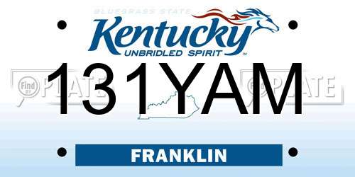 131YAM Kentucky License Plate