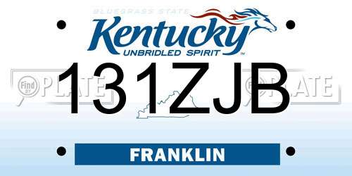 131ZJB Kentucky License Plate