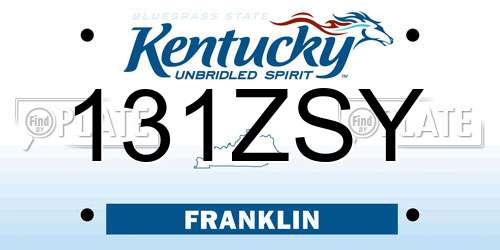 131ZSY Kentucky License Plate