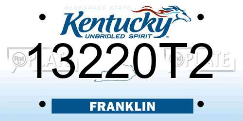 13220T2 Kentucky License Plate