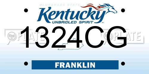1324CG Kentucky License Plate