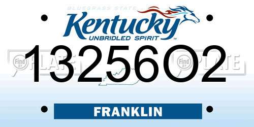 13256O2 Kentucky License Plate