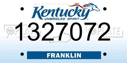 1327072 Kentucky License Plate