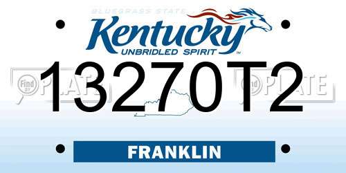 13270T2 Kentucky License Plate