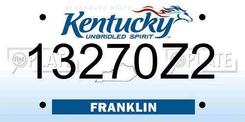 13270Z2 Kentucky License Plate