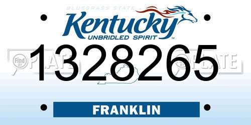 1328265 Kentucky License Plate