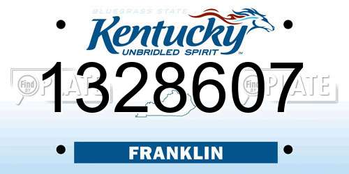 1328607 Kentucky License Plate