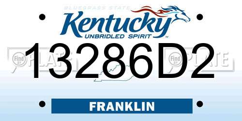 13286D2 Kentucky License Plate