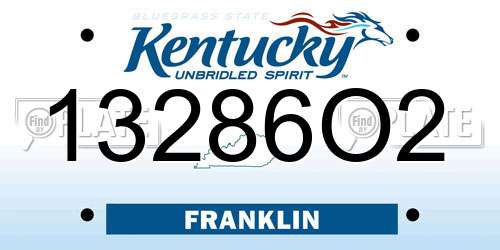 13286O2 Kentucky License Plate
