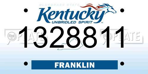 1328811 Kentucky License Plate