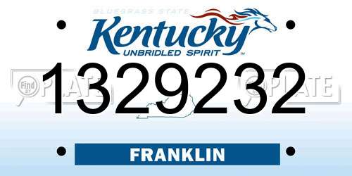 1329232 Kentucky License Plate