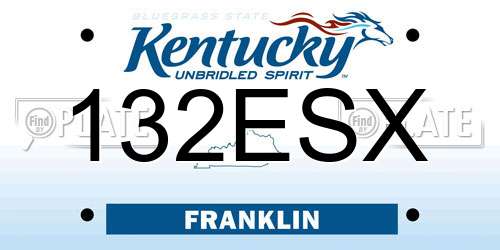 132ESX Kentucky License Plate