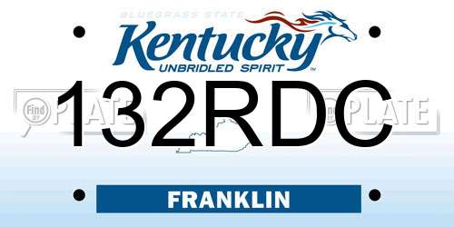 132RDC Kentucky License Plate