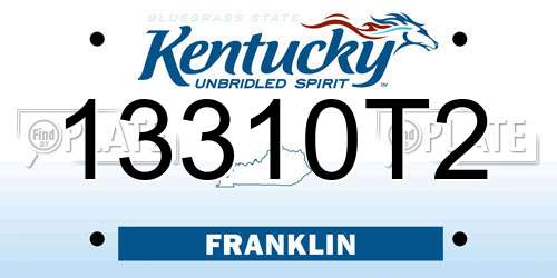 13310T2 Kentucky License Plate