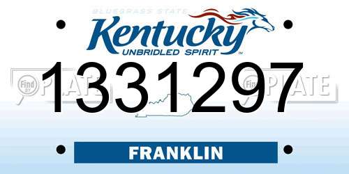 1331297 Kentucky License Plate